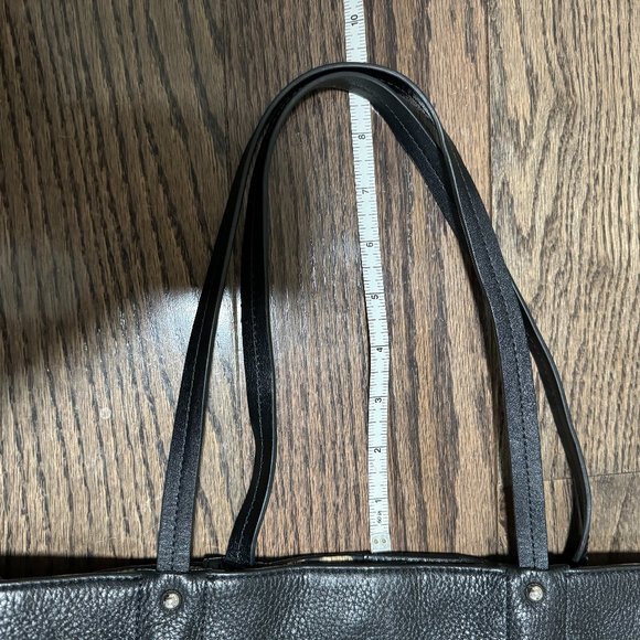 FURLA 100% Black Leather Tote Bag Pebbled Black - Picture 8 of 8